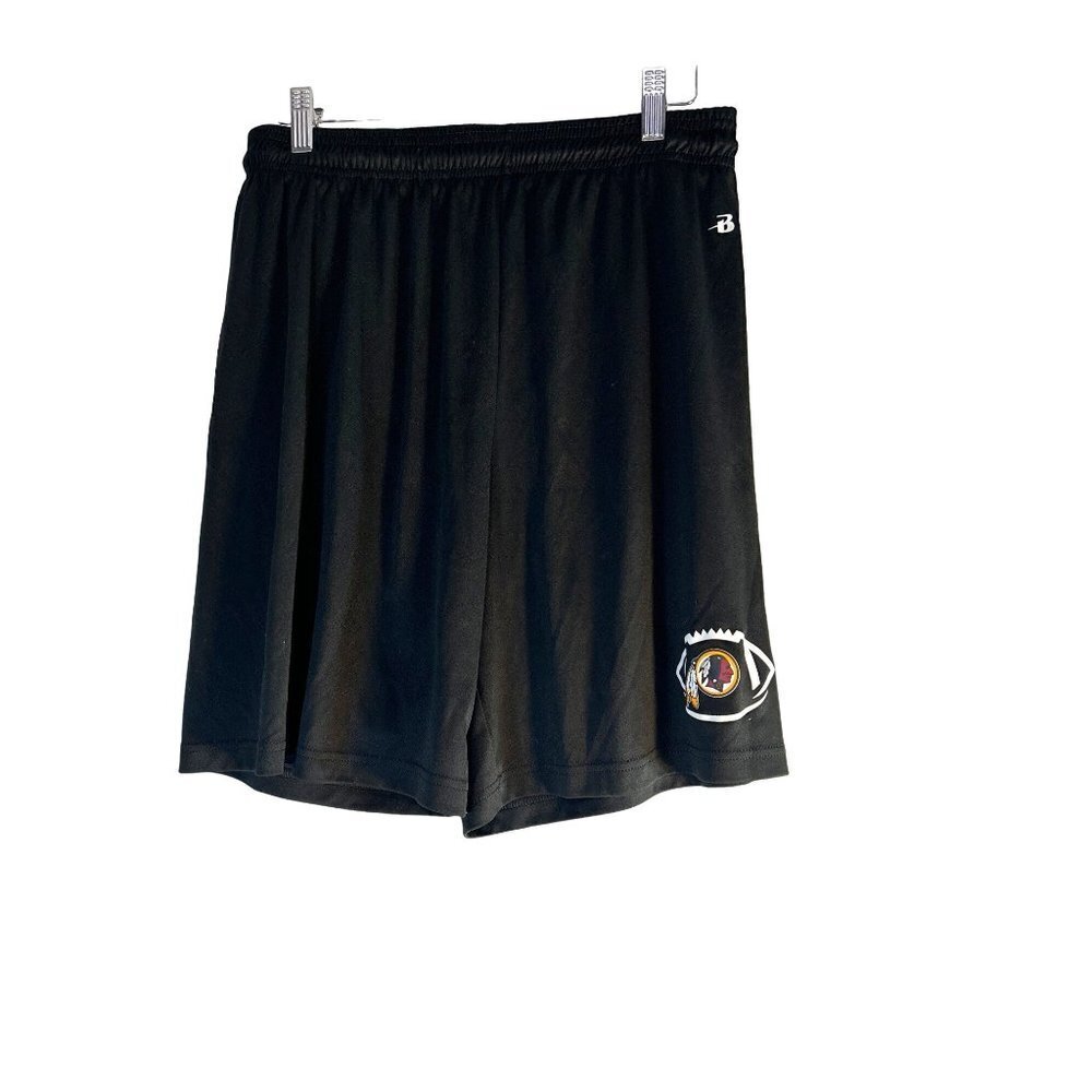 Badger Sports Mens Football Shorts Graphic Logo Black Warriors Size M